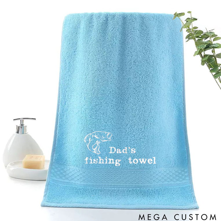 Personalized Fishing Towel Soft Absorbent and Durable Towel with Fun Fish Design Perfect for Fishing Lover and Outdoor Enthusiast