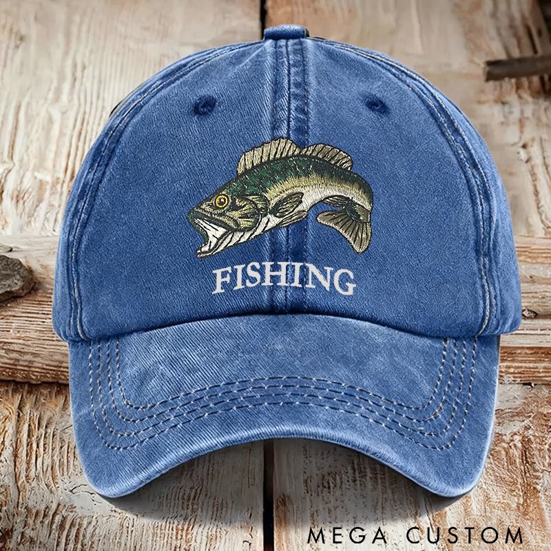 Personalized Fishing Hat with Embroidered Fish Design Perfect for Angler Outdoor Adventure and Fishing Enthusiast Gift