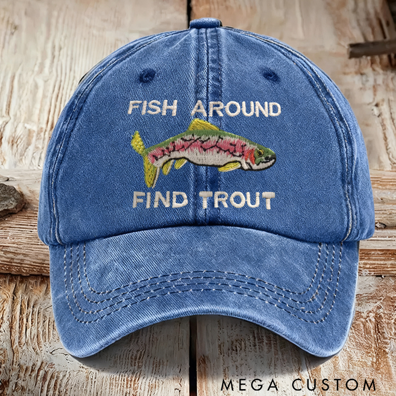 Personalized Fishing Hat Trout Fishing Hat for Husband Fishing Gift for dad Gift for Fisherman Fly Fishing Gift for Husband Custom Fishing Hat
