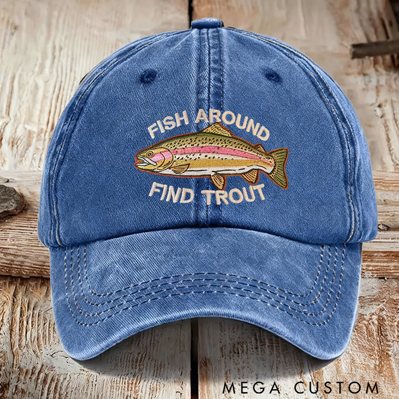 Personalized Fishing Hat Embroidered Hat Washed Cotton Fishing Cap Perfect for Outdoor Adventure and Fishing Lover