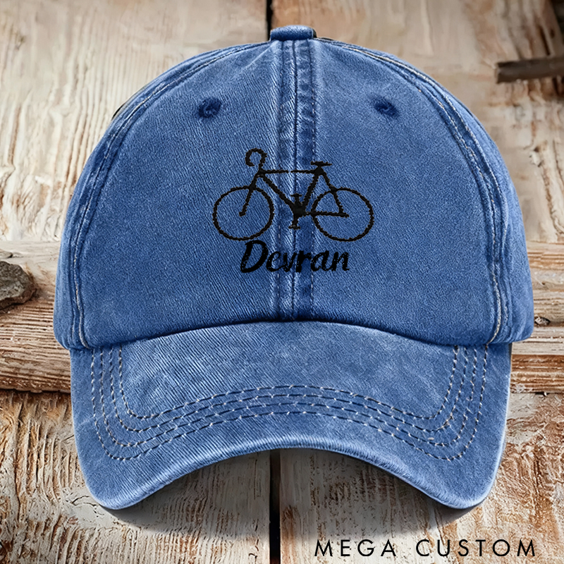 Personalized Hat Bicycle Premium Dad Hat Embroidered Baseball Cap Road Bike