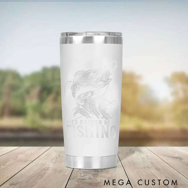 Personalized Fishing Tumbler Engraved Stainless Steel Tumbler Fishing Gifts for Men Fishing Gift for Husband and Dad Fishing Gift Idea
