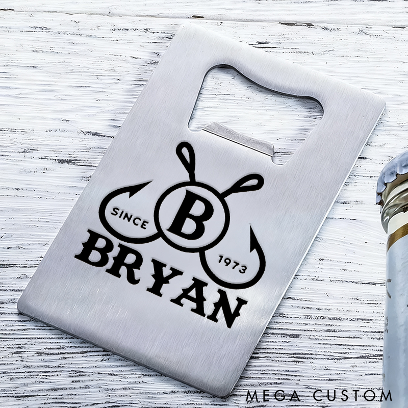 Personalized Fishing Bottle Opener Custom Name Stainless Steel Portable and Durable Perfect Gift for Fishing Enthusiasts