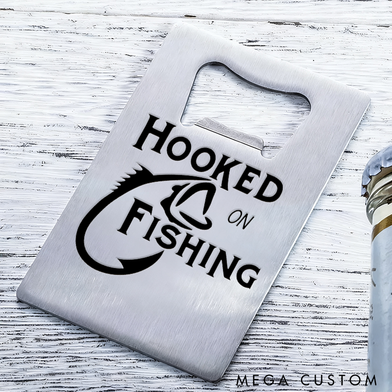 Personalized Fishing Bottle Opener Stainless Steel Portable and Durable Perfect Gift for Fishing Enthusiasts and Outdoor Adventures