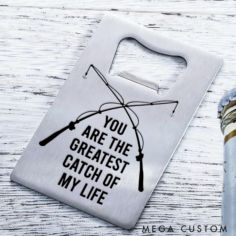 Personalized Fishing Bottle Opener Pub Bottle Opener Stainless Steel Portable Gift for Couples and Fishing Enthusiasts