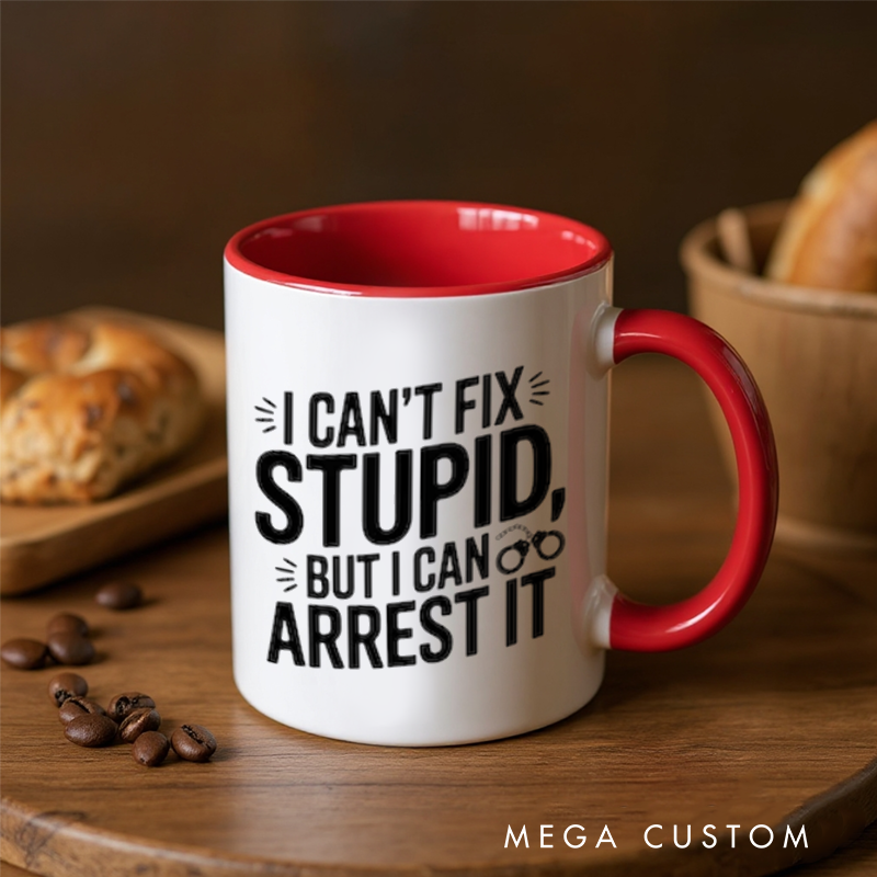 Personalized Police Officer Mug Custom Name Handcuff and Arrest It Design Gift for Police Officers