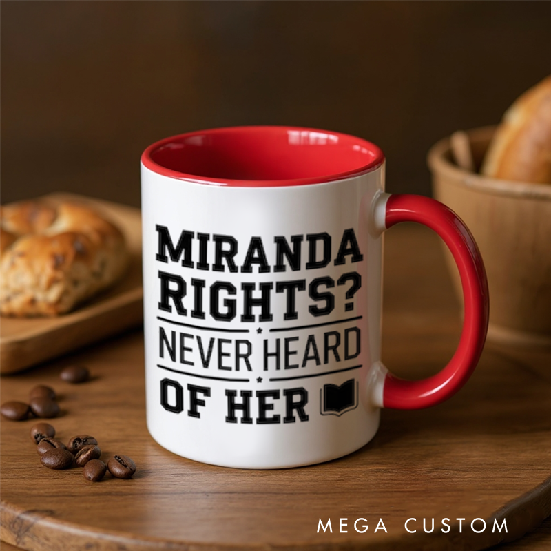 Personalized Police Officer Mug Custom Name Badge and Miranda Rights Design Gift for Police Officers
