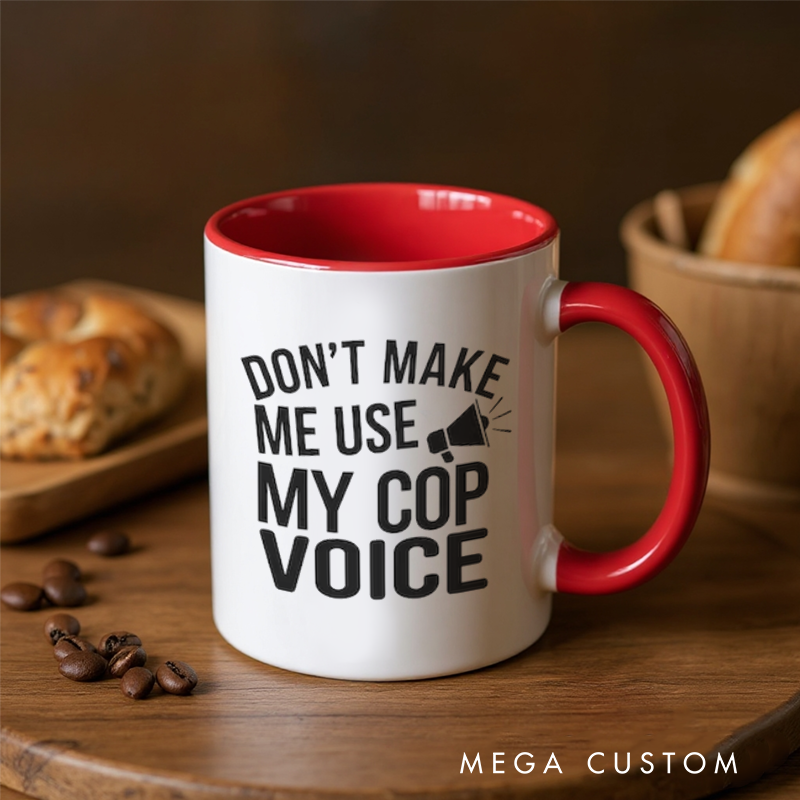 Personalized Police Officer Mug Custom Name Badge and Cop Voice Design Gift for Police Officers