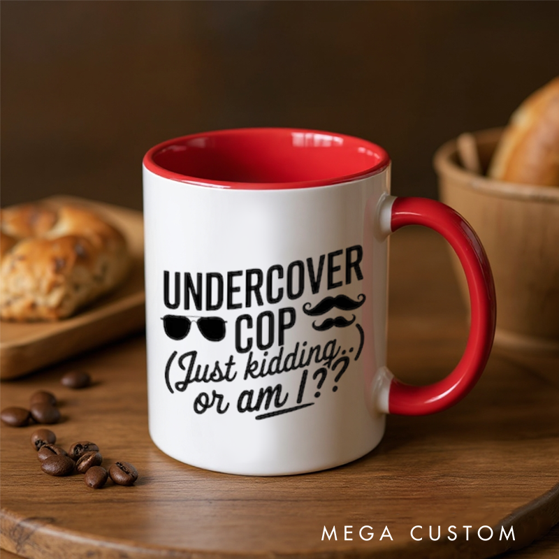 Personalized Police Officer Mug Custom Name Badge and Undercover Cop Design Gift for Police Officers