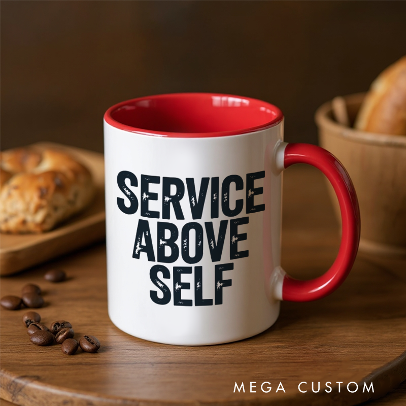 Personalized Police Officer Mug Custom Name Thin Blue Line Badge and Service Above Self Design Gift for Police Officers