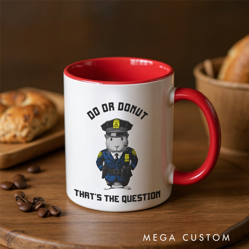 Personalized Police Officer Mug Custom Name Police Hat and Funny Do or Donut Design Gift for Police Officers