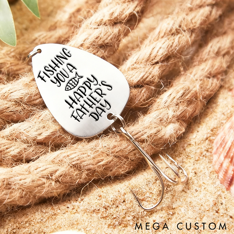 Personalized Laser Engraved Fishing Lure Unique Fathers Day Fishers Gift Custom Metal Gift for Dad Perfect for Fishing Enthusiasts and Keepsakes