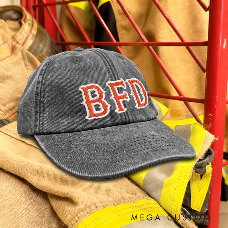 Personalized BFD Embroidered Baseball Cap for Firefighters Classic Gift with Customizable Design