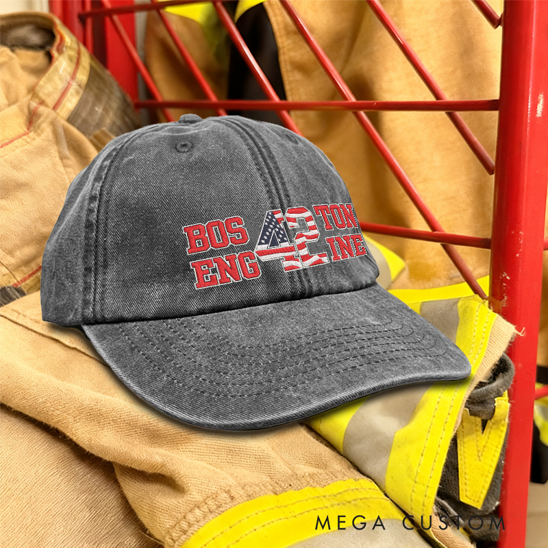 Personalized Firefighter Embroidered Baseball Cap with Custom Engine and Truck Numbers Unique Gift for Fire Department Heroes