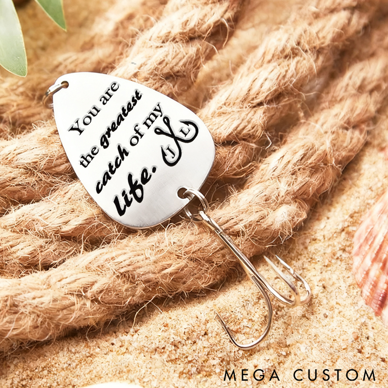 Personalized Fishing Lure You Are The Greatest Catch Of My Life Design Fishing Gifts Anniversary Gifts for Boyfriend Romantic Gift for Husband Wife or Fishing Lovers