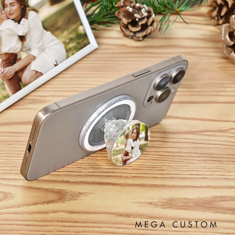 Personalized Photo Acrylic Magnetic Phone Grip Mobile Phone Accessories Birthday Christmas Gift for Friend Family 