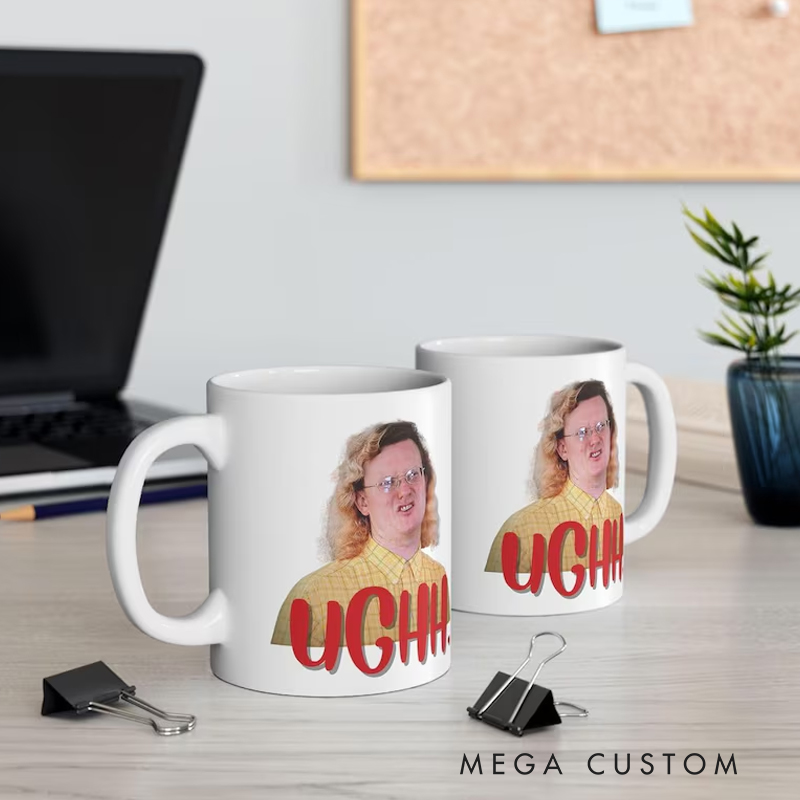 Personalized Relatable Humor Mug with Quirky Character and Bold UGHH Expression for Fun Mornings Mug