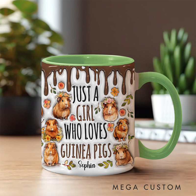 Personalized Accent Mug Just A Girl Who Loves Guinea Pigs