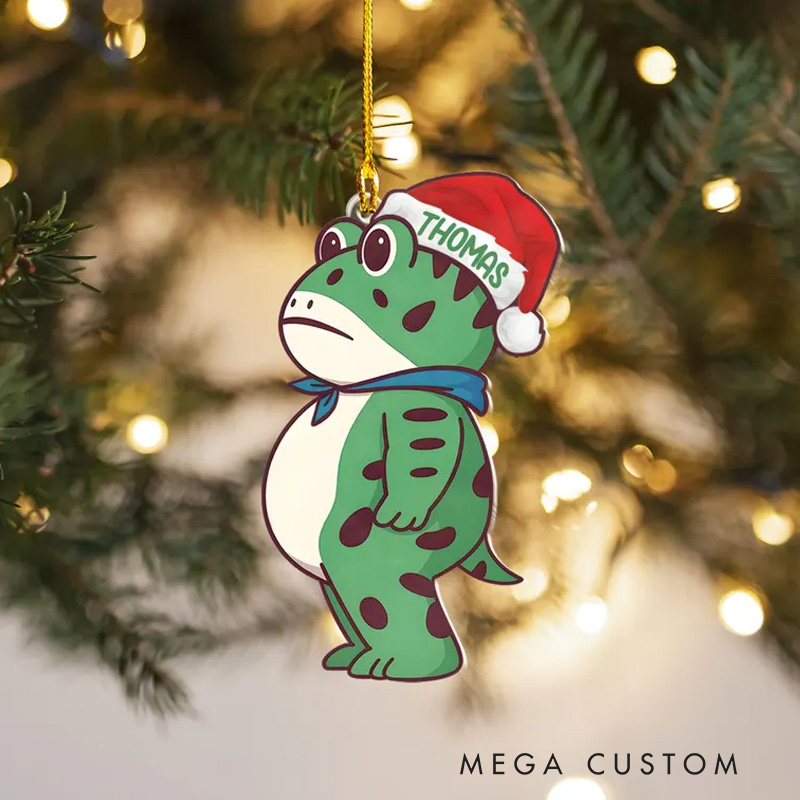 Personalized Frog Ornament with Custom Name Feature Adding a Fun and Unique Touch to Holiday Decorations Christmas Ornament