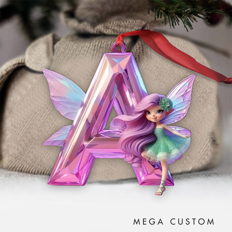 Personalized Fairy Alphabet Ornament with Custom Letter and Enchanting Design Perfect for Magical Holiday Decor Christmas Ornament
