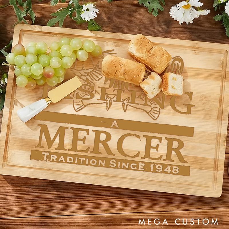 Personalized Fishing Cutting Board Fishing Wedding Anniversary Housewarming gift Perfect Gift for Fishing Enthusiasts and Outdoor Lovers