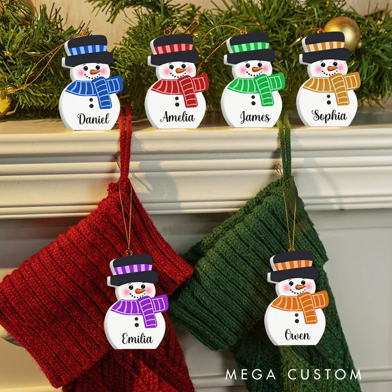 Personalized Cute Snowmen Ornament with Name Home Decor Christmas Gift for Family Friends