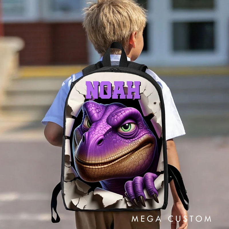Personalized Cute 3D Cartoon Dinosaur Backpack Lunch Bag Pencil Case Set with Name Back to School Birthday Gift for Boys Girls