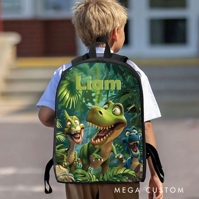 Personalized Cartoon Dinosaur Fantasy Unicorn Backpack Lunch Bag Pencil Case Set with Name Back to School Birthday Gift for Boys Girls