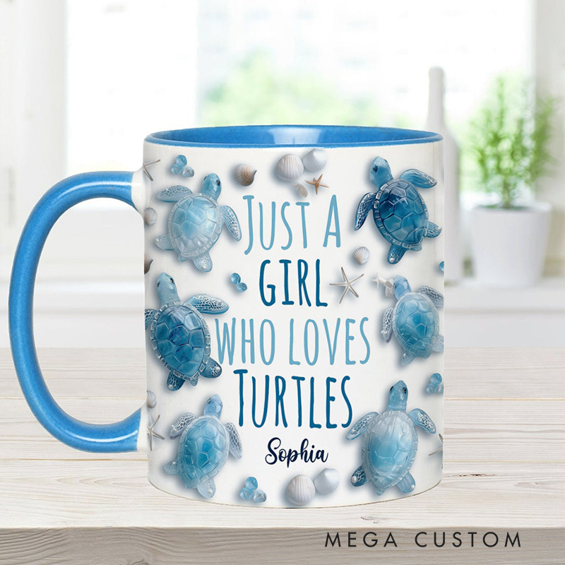 Personalized Turtle Lover Mug Set with Charming Turtle Graphics and Custom Name for Turtle Enthusiasts Mug
