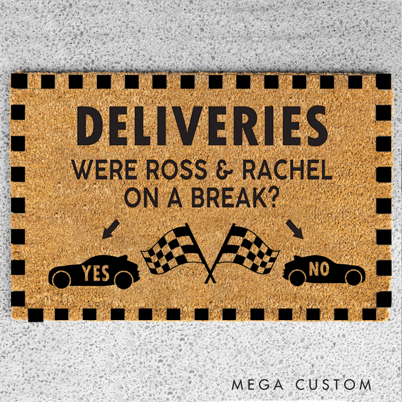 Personalized Deliveries Check Flag Doormat with Custom Name Design for Racers and Racing Lovers