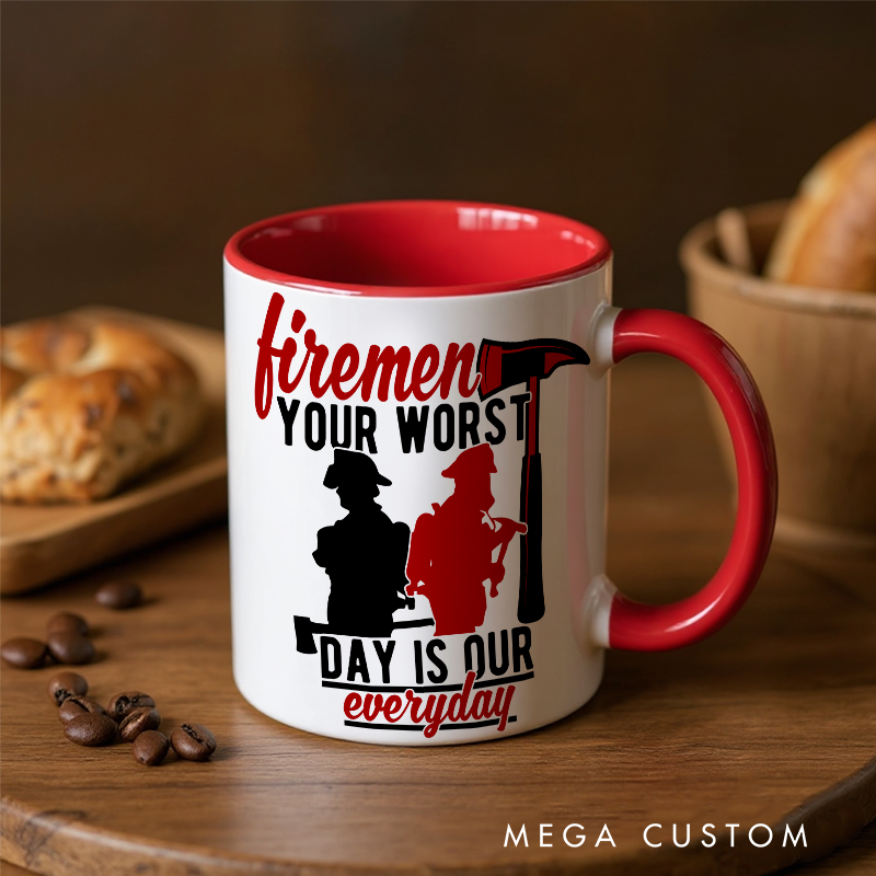 Personalized Firefighter Themed Mug with Custom Name Option and Bold Firemen Quote Thoughtful Gift for Everyday Heroes