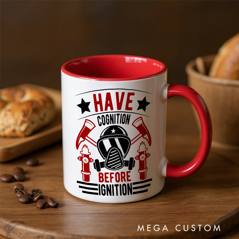 Personalized Firefighter Themed Mug with Custom Text Option and Safety Inspired Quote Perfect Gift for Firefighters