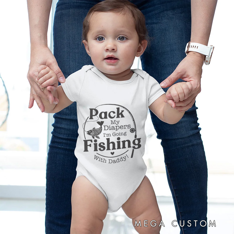 Personalized Fishing Baby Bodysuit with Cute Graphic and Playful Quote for Little Anglers and Family Outings Baby Bodysuit
