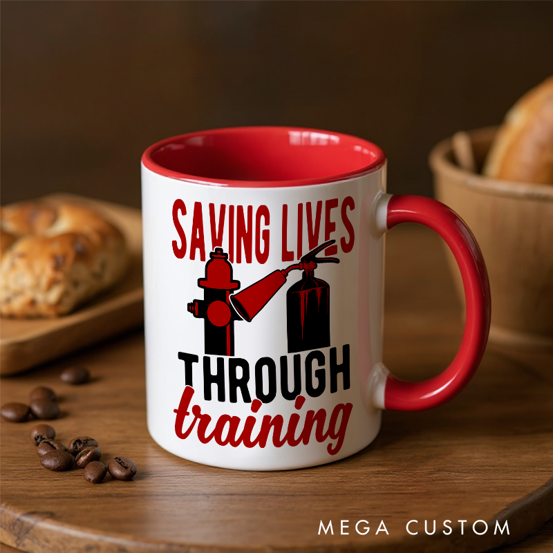 Personalized Firefighter Themed Mug with Custom Name Option and Training Inspired Quote Perfect Gift for Firefighters and Trainers