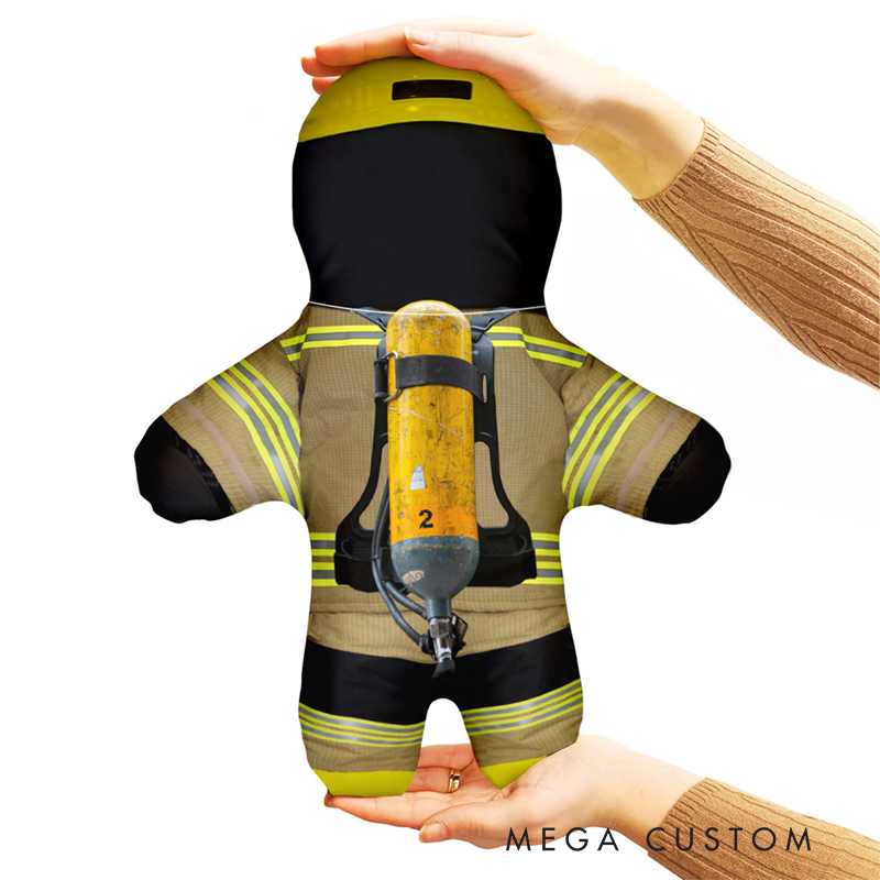 Personalized Firefighter Mini-Me Pillow Creative Funny Gift with Cute Mini Doll Design for Firefighter