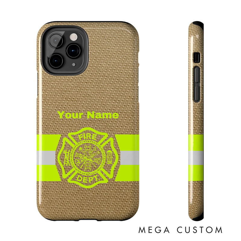Personalized Firefighter Phone Case with Custom Name and Fire Dept Emblem Perfect Gift for Firefighters
