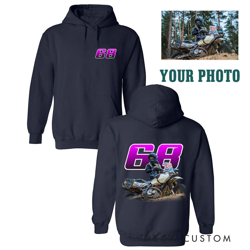 Personalized Dirt Bike Hoodie with Custom Number and Graphic Design Perfect Gift for Motocross Enthusiasts