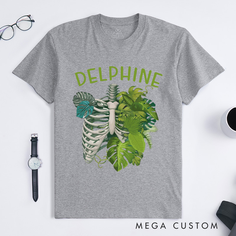 Personalized Skeleton Plant Classic T-Shirts Plant Lover Shirt Plant Lover Gift Monstera Tee Plant Graphic Shirt Garden Lover Gift