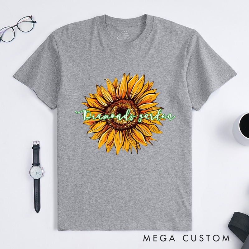 Personalized Sunflower Classic T-Shirts Flower Print Shirt Women Garden Shirt Floral Shirt Gardening Lovers Gift Plant Lover Gift