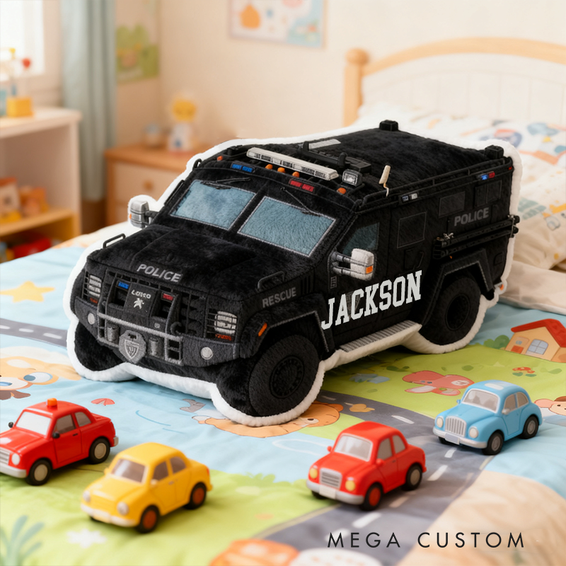Personalized Police SWAT Truck Pillow Custom Name Design Cushion Unique Gift for Police 