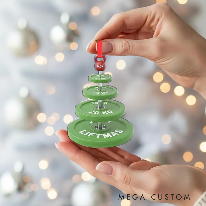 Personalized Weight Plate Ornament Fitness Christmas Tree Decor Gym Lovers Gymer
