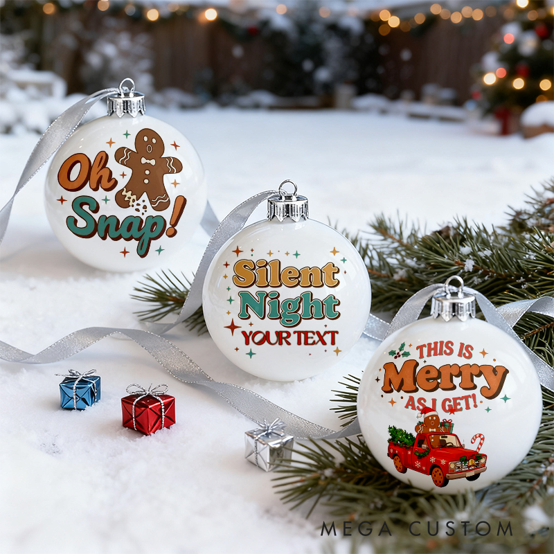 Personalized Christmas Ornaments Fun and Festive Designs Set of 3 Gift for Pickup Truck Lovers