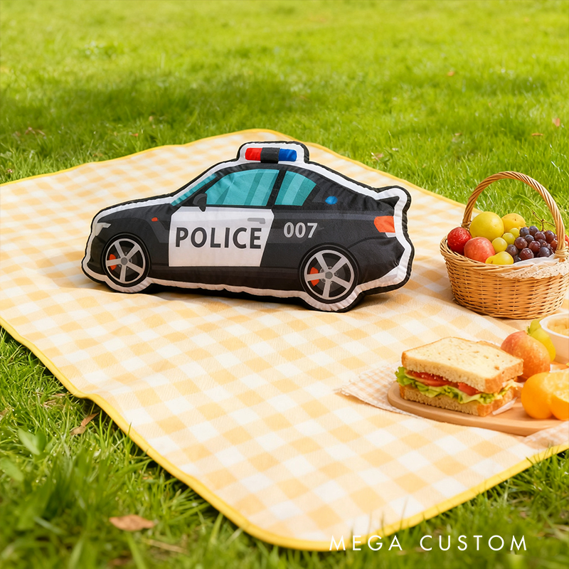 Personalized Police Car Shaped Cushion Fun and Comfortable Decorative Pillow Car Enthusiasts Gift