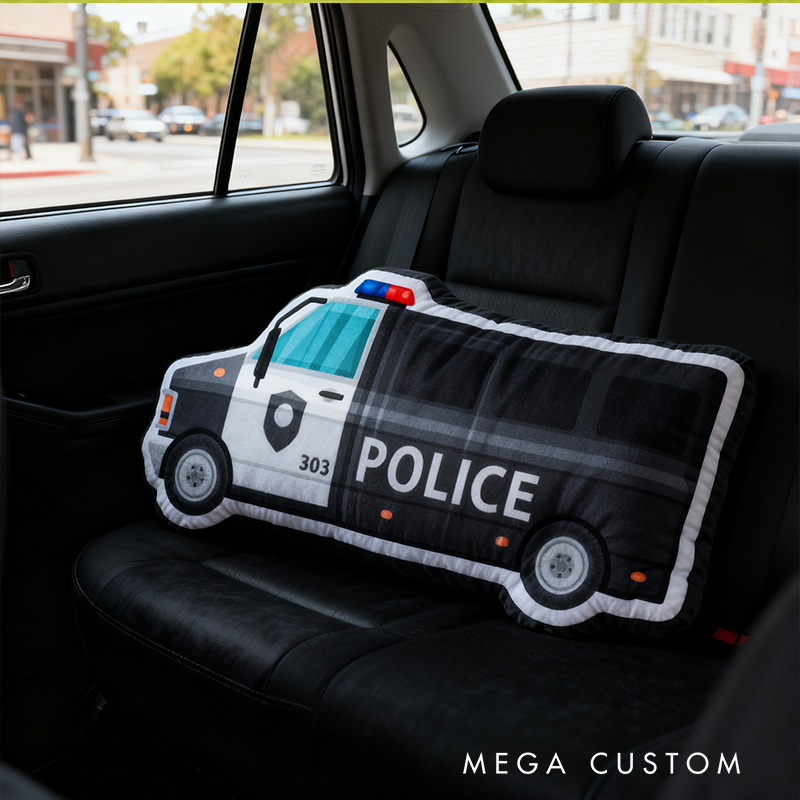 Personalized Police Van Shaped Cushion Fun and Comfortable Decorative Pillow for Car Enthusiasts Gift