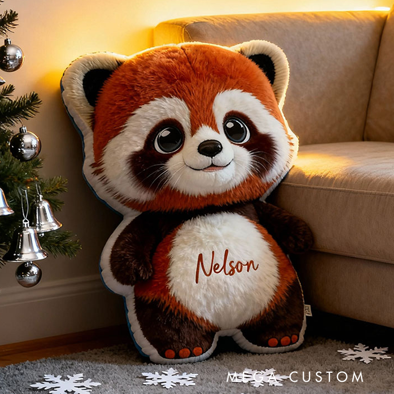 Personalized Red Panda Name Custom Soft Decorative Gift Forest Animal Style Cute Cuddly Cozy Kid Room Warm Hug Lovely Wildlife Adventure Friend Graphic 3D Print Pillow