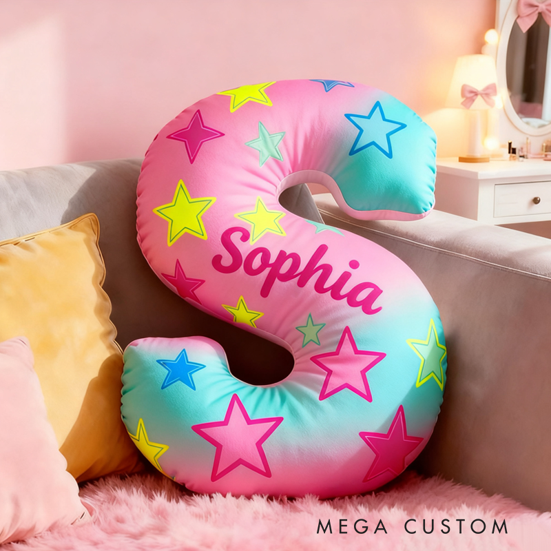 Personalized Shining Star with Name Graphic 3D Print Pillow Christmas Gift for Kids or Baby Birthday Gift