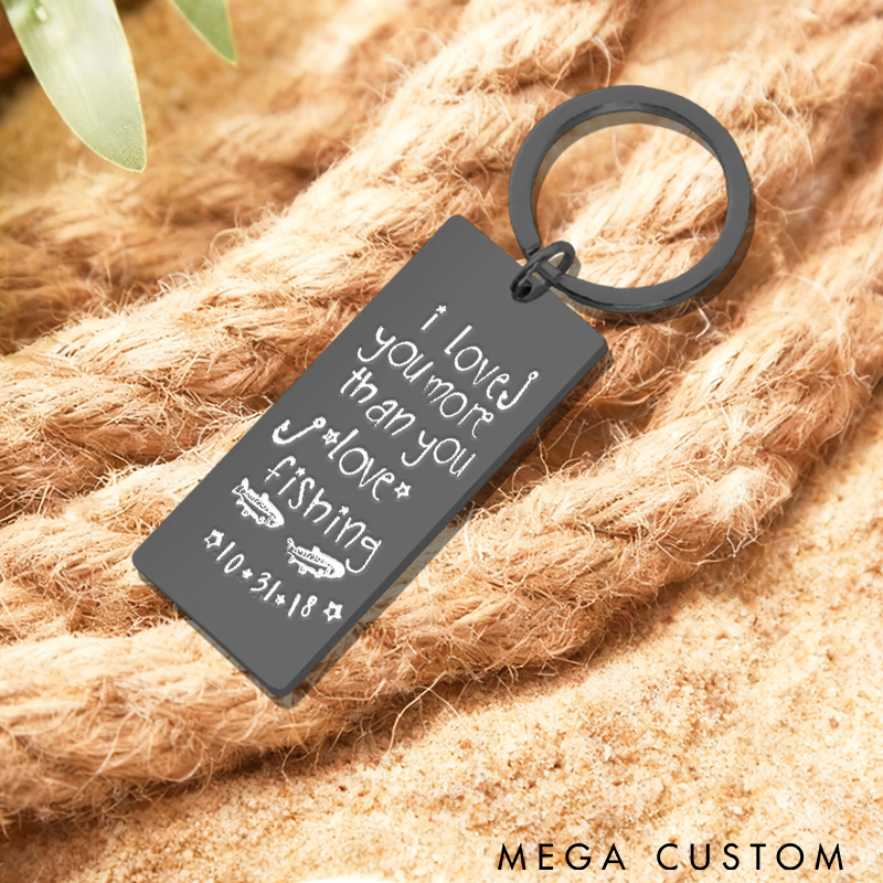 Personalized Fishing Keychain Custom Engraved Message Unique Gift for Fishing Lovers Durable Metal Keychain for Anglers and Loved Ones