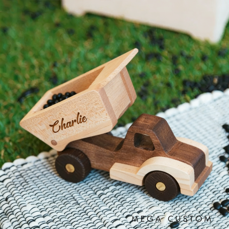 Personalized Toy Construction Excavator Handmade Wooden Construction Toy Vehicles Custom Baby Gifts Birthday Boy Gifts Kids Pretend Play First Christmas