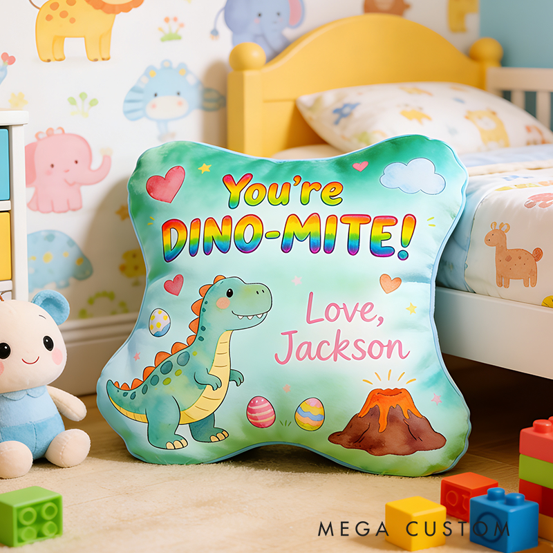 Personalized Lovely Dino Themed Pillow Great For Toddlers Room Decoration Graphic 3D Print Pillow