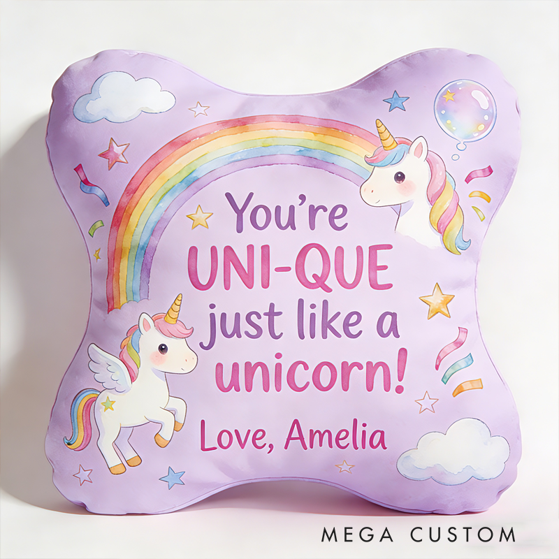 Personalized Cute Dream Horse Pillow For Girls With Rainbow Theme And Sweet Message Graphic 3D Print Pillow